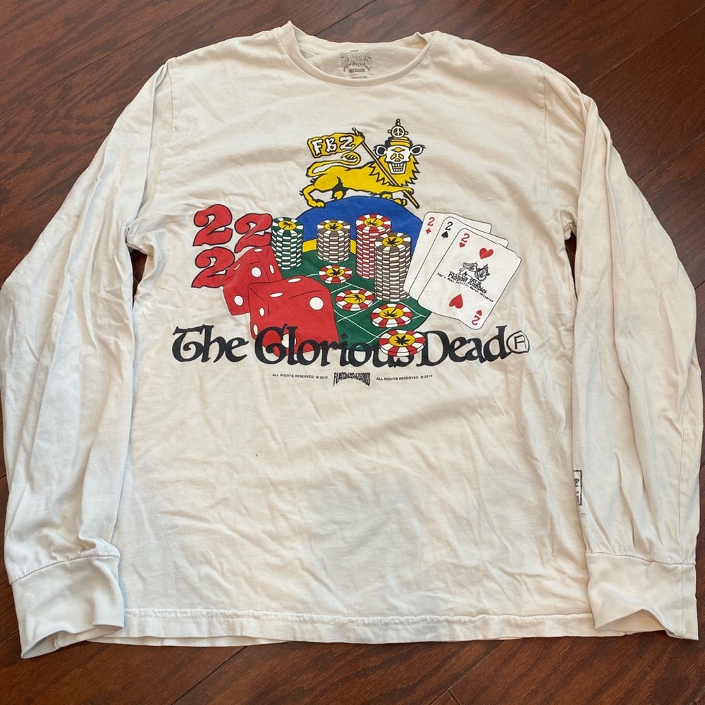 Flatbush Zombies “The Glorious Dead” long sleeve shirt in cream and medium
